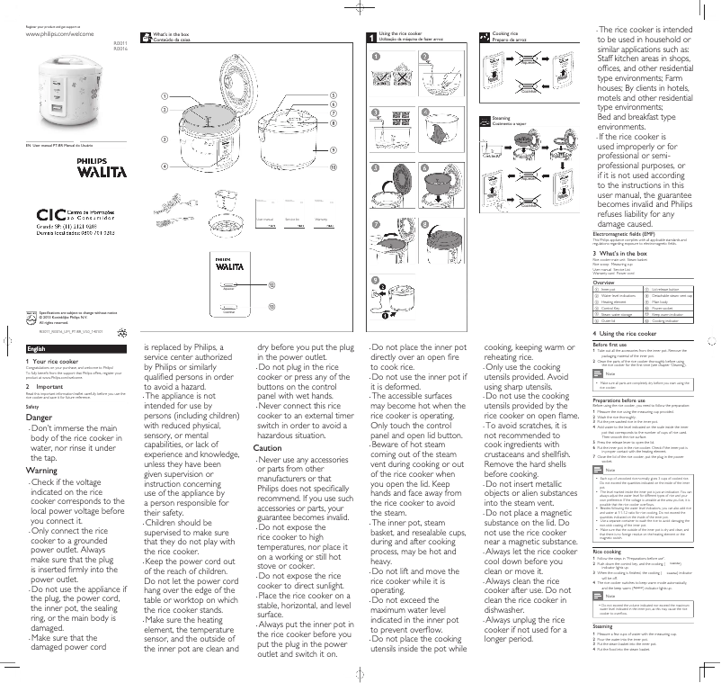 Page n°1 - Manuel utilisateur Philips Daily Collection RI3011