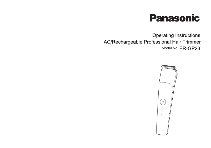 Image de la première page du manuel de l'appareil ER-GP23