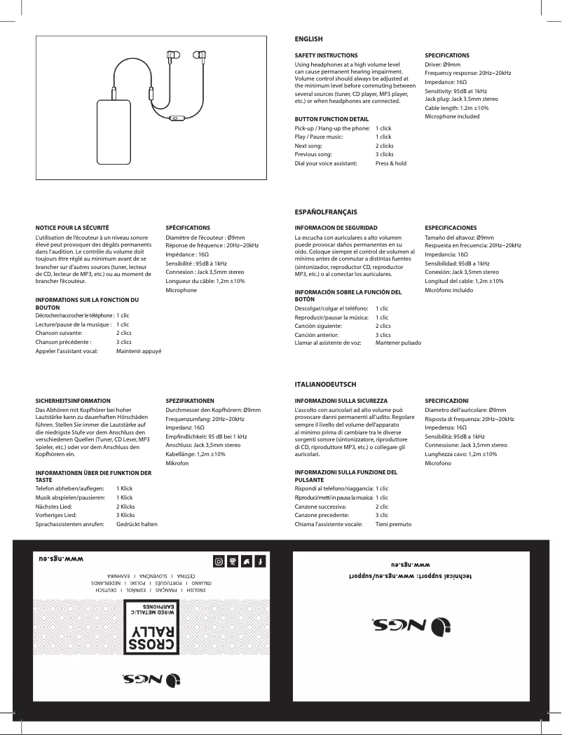 Imagen de la primera página del manual del dispositivo Cross Rally