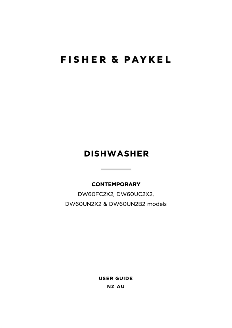 Page n°1 - Manuel utilisateur Fisher & Paykel DW60FC2X2