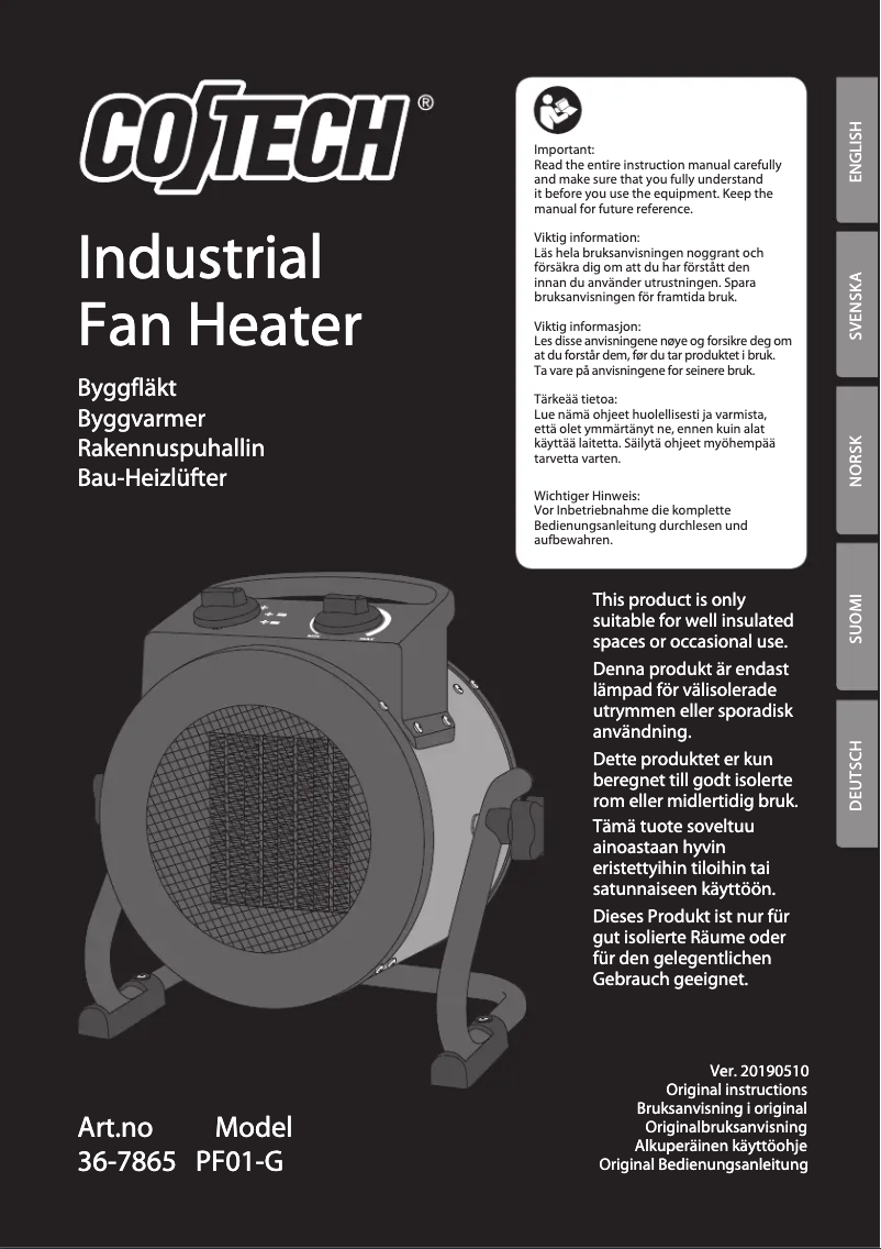 Página 1 del manual Manual de usuario Cotech PF01-G