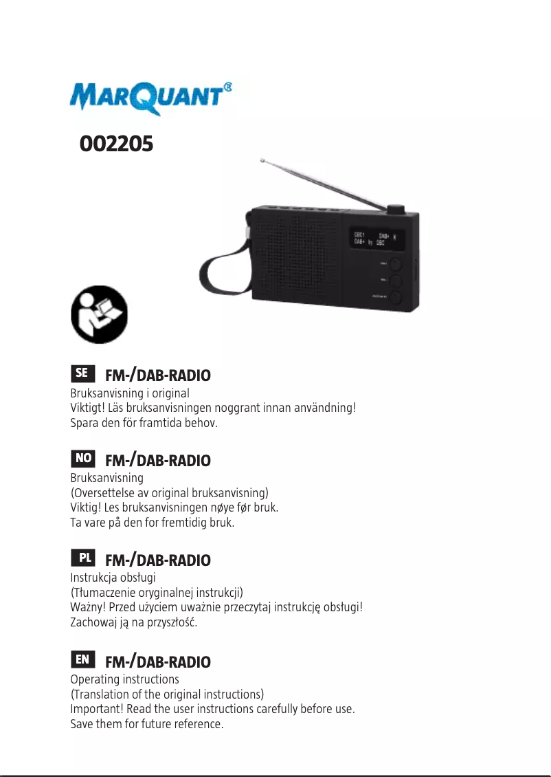Página 1 del manual Manual de usuario Marquant 002-205