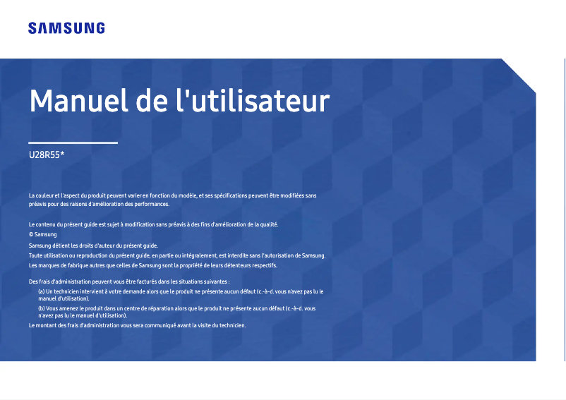 Page 1 de la notice Manuel utilisateur Samsung U28R552UQU