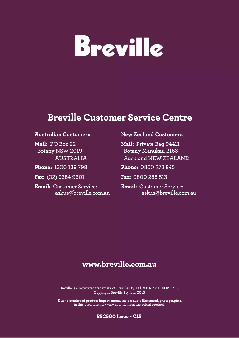 Image de la première page du manuel de l'appareil the Flavour Maker BSC500