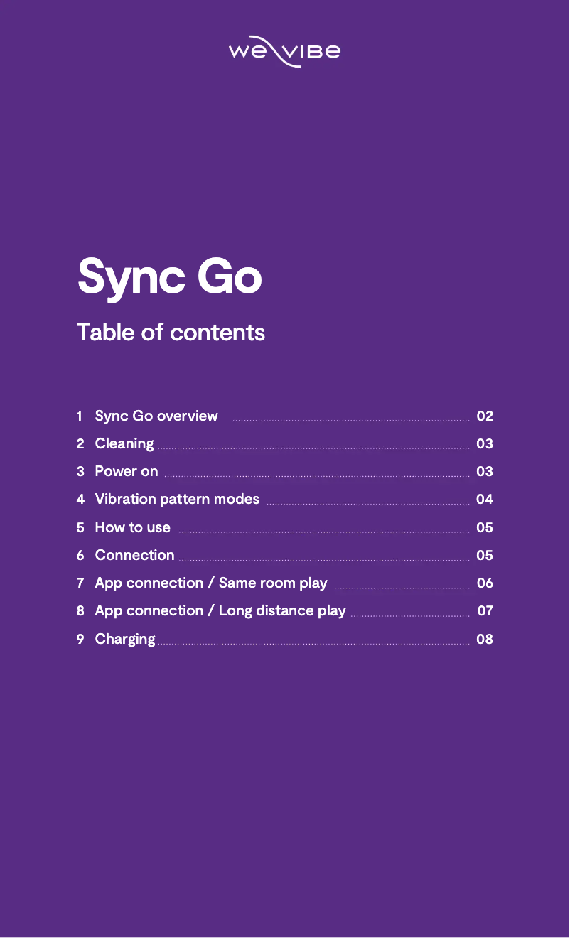 Página 1 del manual Manual de usuario We-Vibe Sync Go