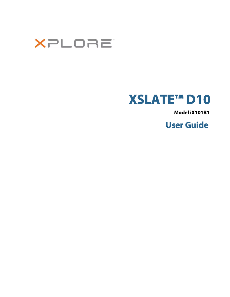 Image de la première page du manuel de l'appareil XSlate D10