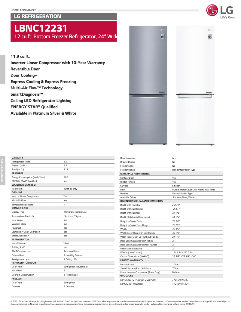 Image de la première page du manuel de l'appareil LBNC12231V