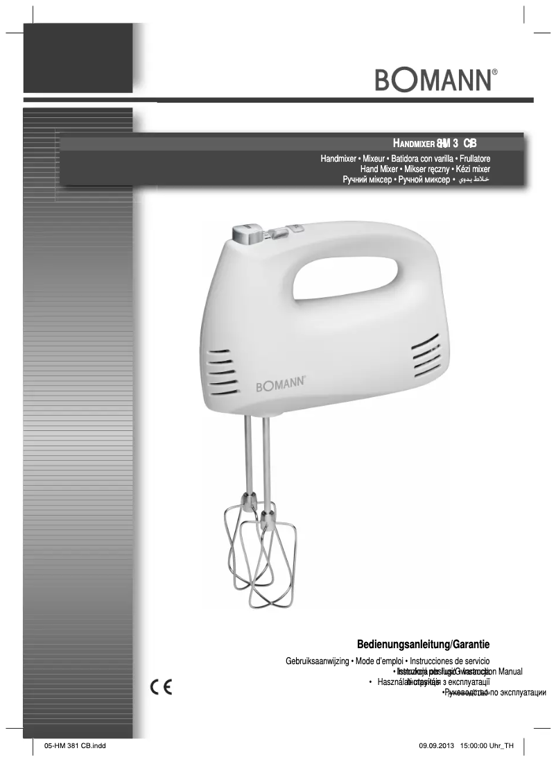 Page 1 de la notice Manuel utilisateur Bomann HM 381 CB