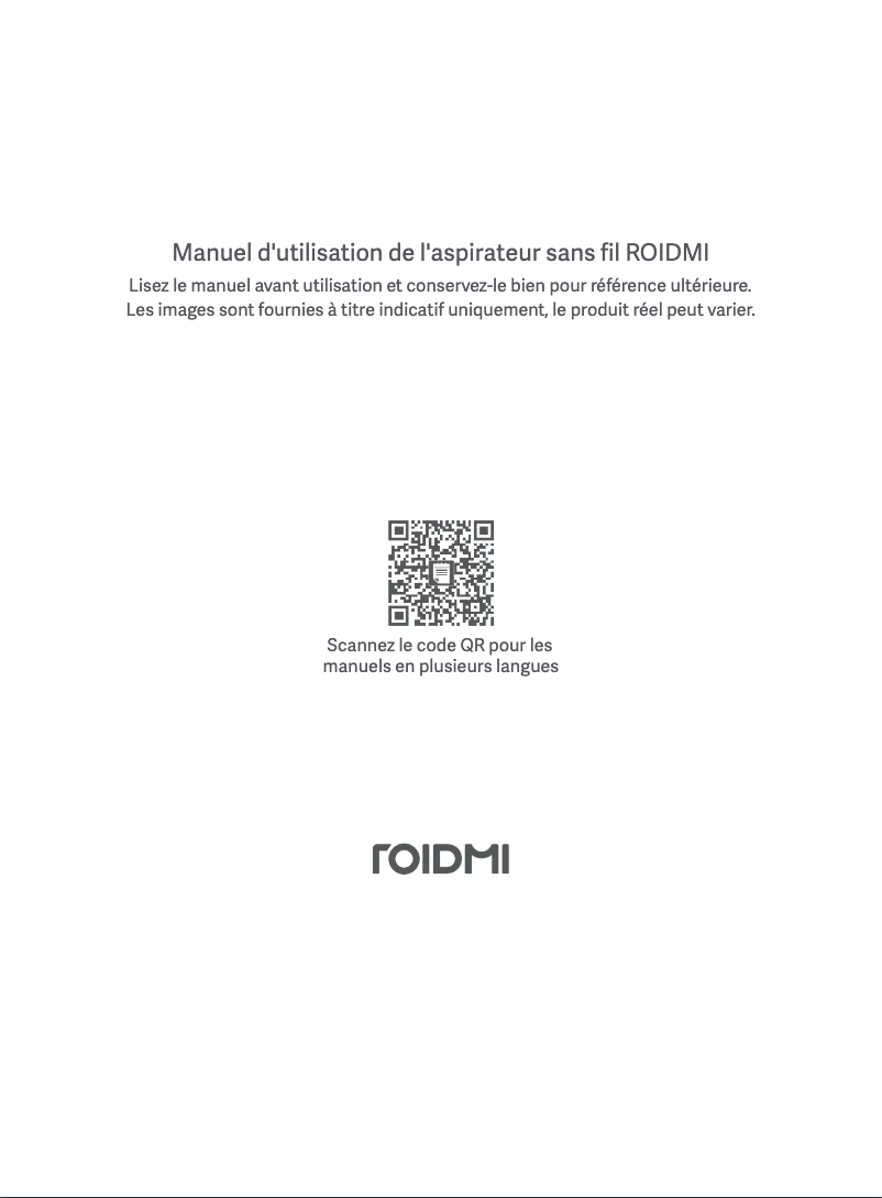 Page 1 de la notice Manuel utilisateur Roidmi X30 VX