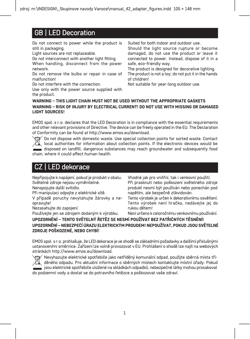 Page 1 de la notice Manuel utilisateur Emos DCFC29