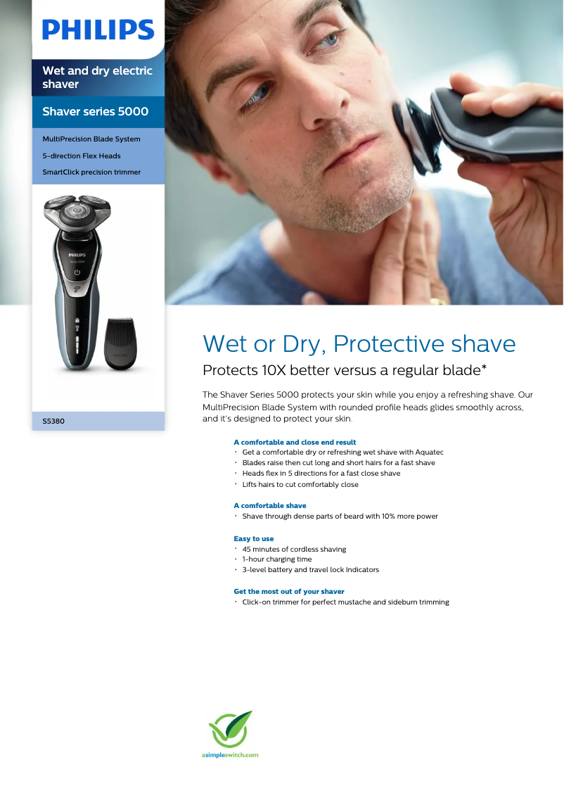 Page 1 of the manual Technical Sheet Philips S5380