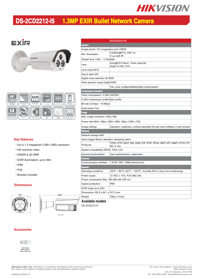 Page 1 de la notice Manuel utilisateur Hikvision DS-2CD2212-I5