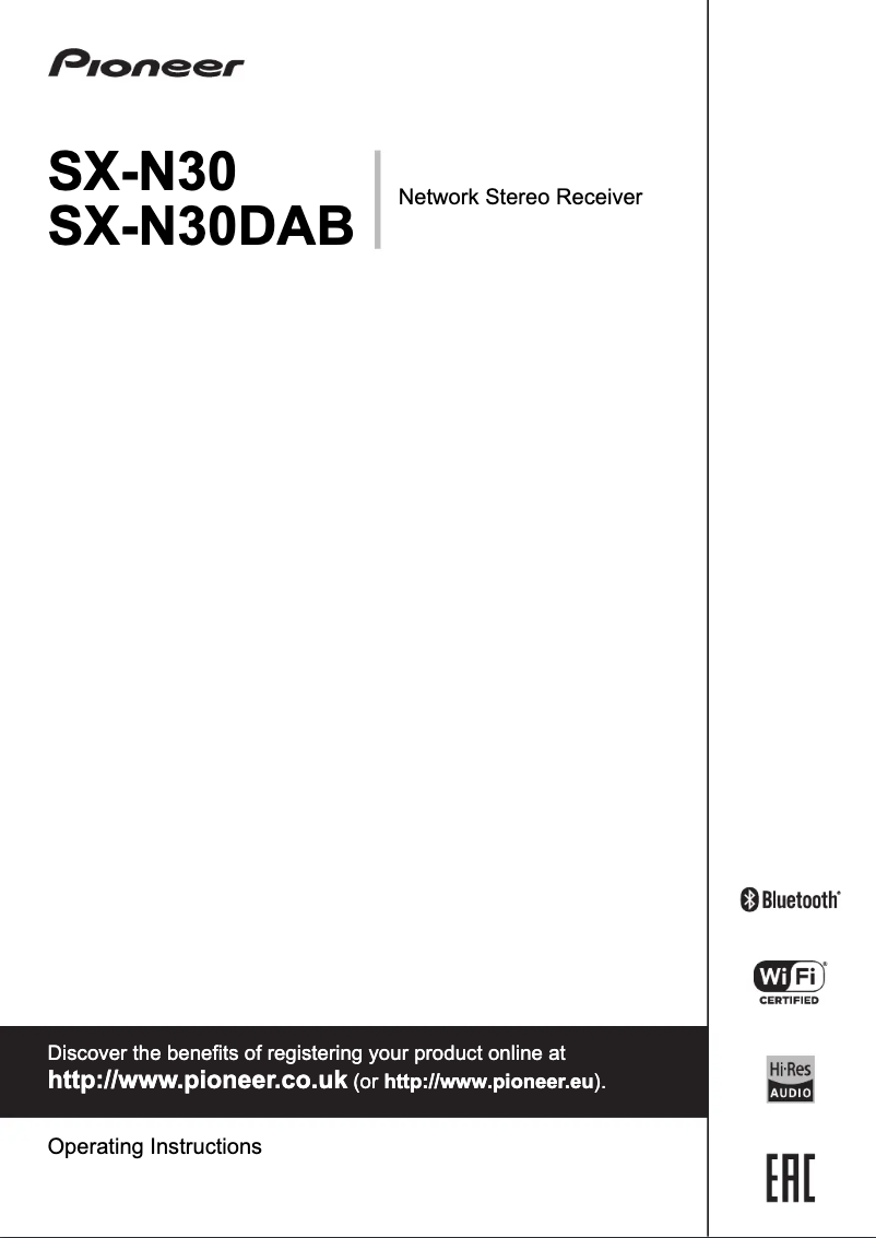 Page n°1 - Manuel utilisateur Pioneer SX-N30DAB-S