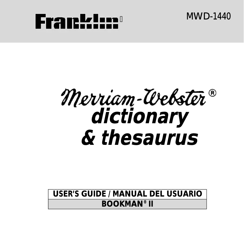 Image de la première page du manuel de l'appareil MWD-1440