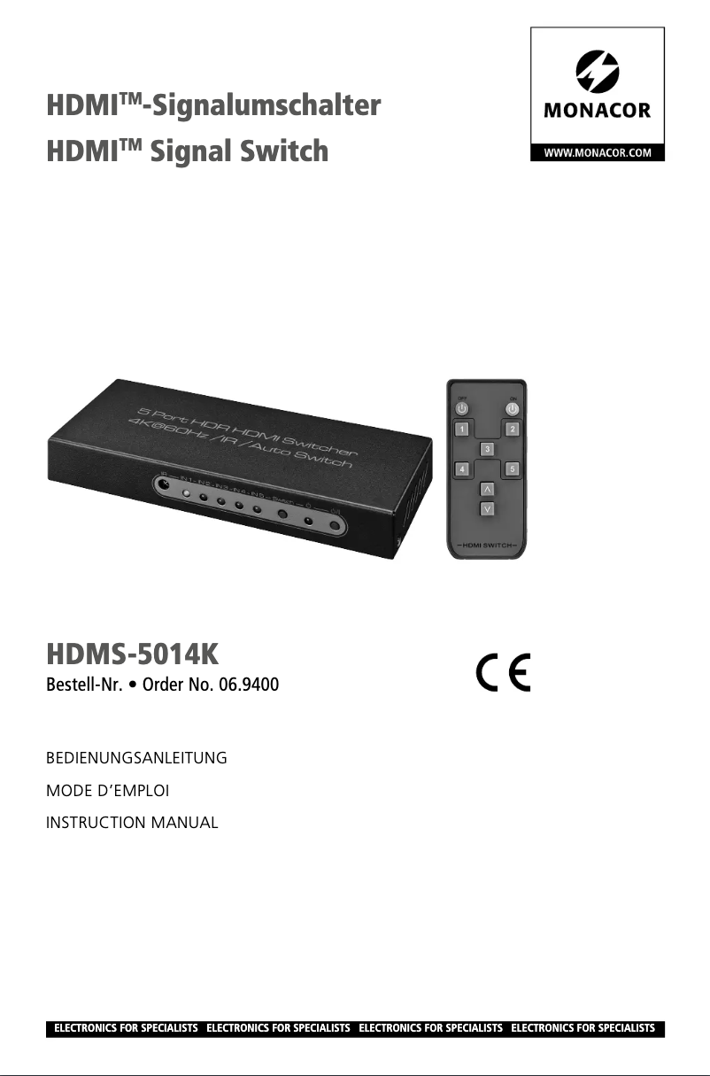 Image de la première page du manuel de l'appareil HDMS-5014K