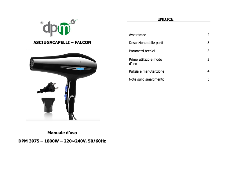 Page n°1 - Manuel utilisateur DPM DPM3975