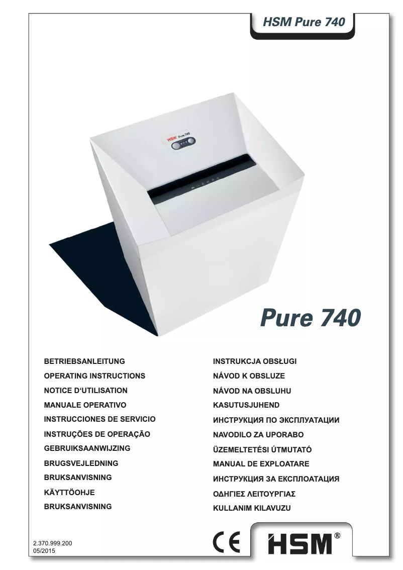 Page n°1 - Manuel utilisateur HSM Pure 740