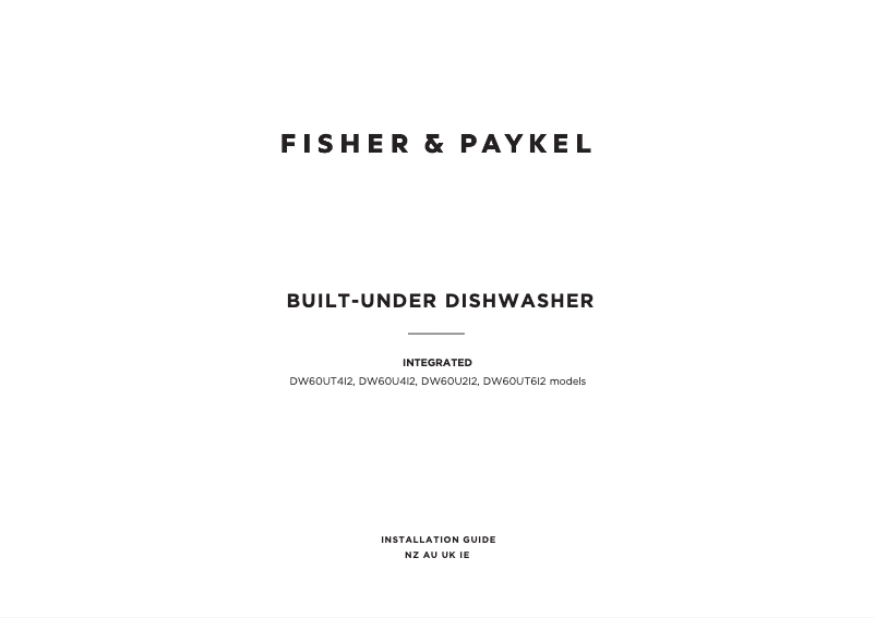 Page 1 de la notice Guide d'installation Fisher & Paykel DW60U4I2