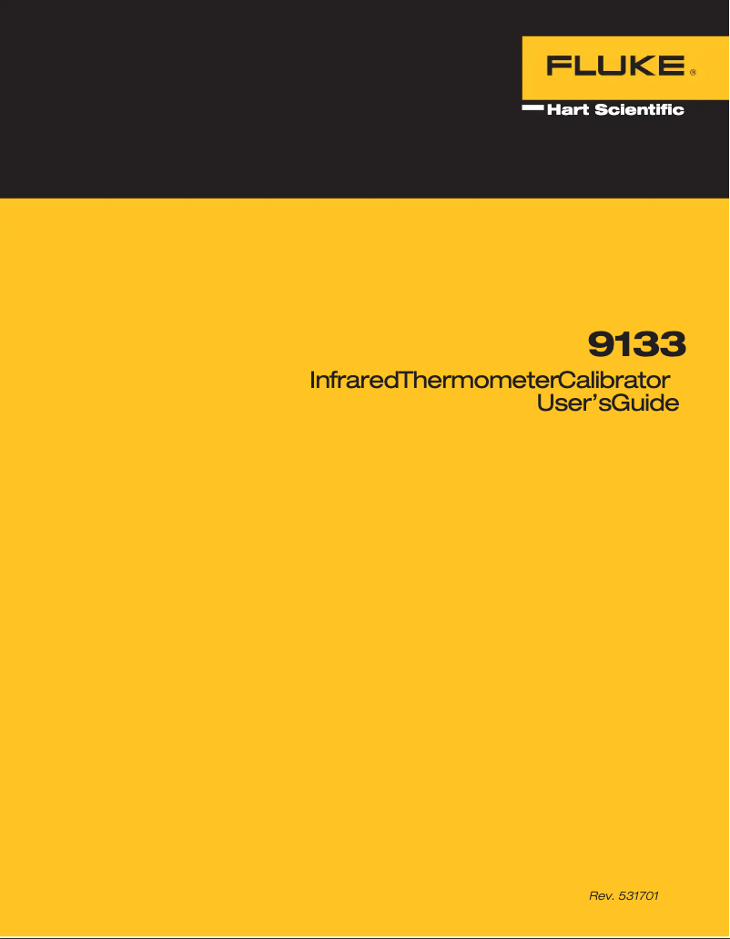 Page n°1 - Manuel utilisateur Fluke 9133