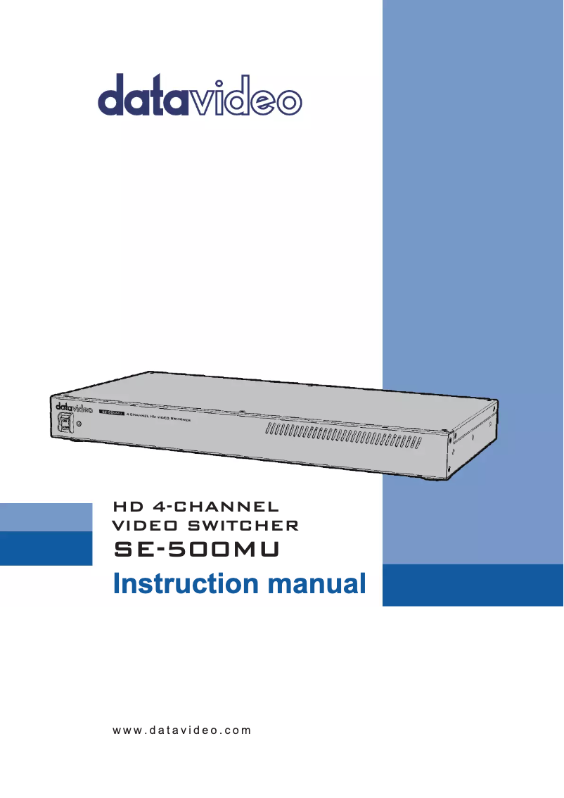 Page 1 of the manual User Manual DataVideo SE-500MU