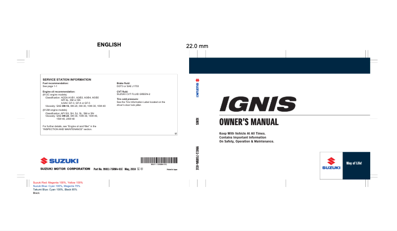 Page 1 de la notice Manuel utilisateur Suzuki Ignis (2017)