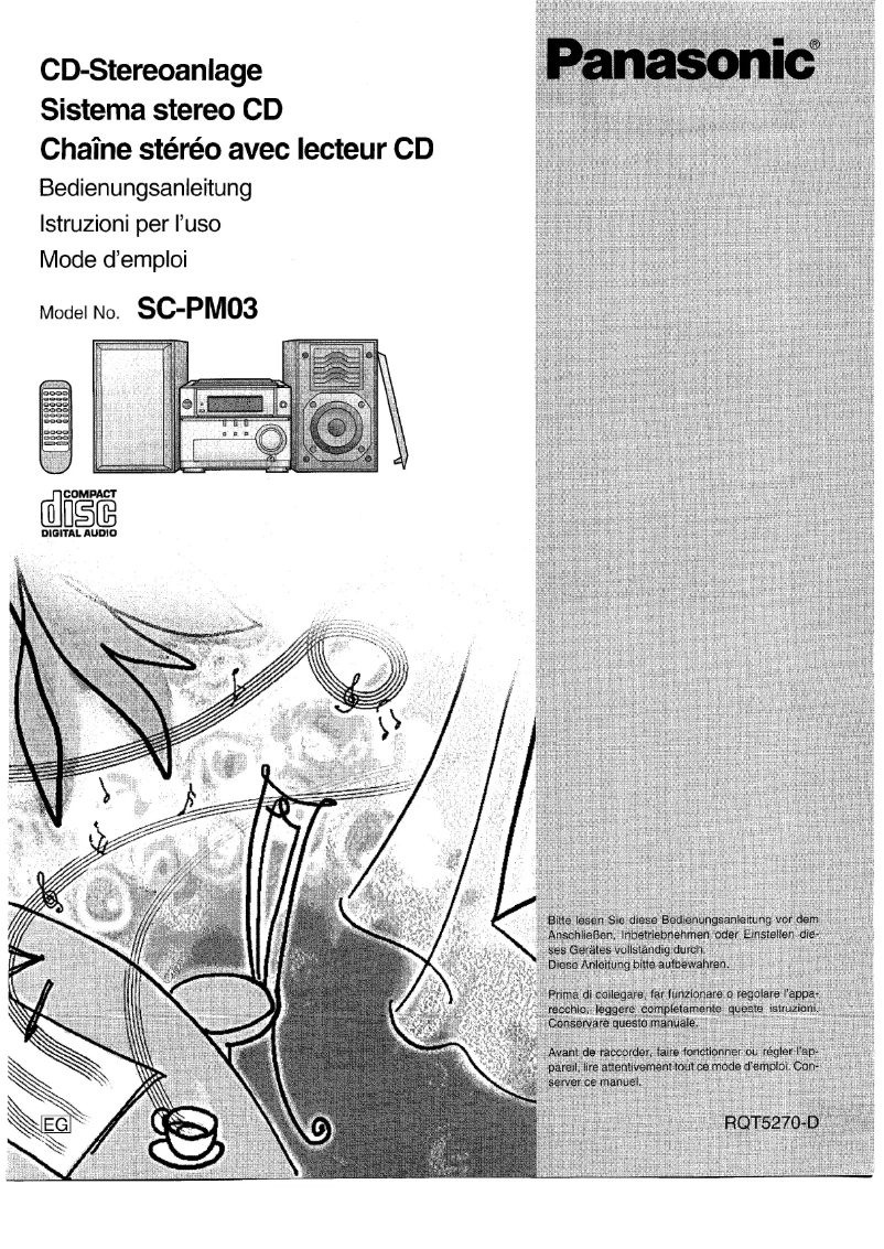 Page n°1 - Manuel utilisateur Panasonic SC-PM03