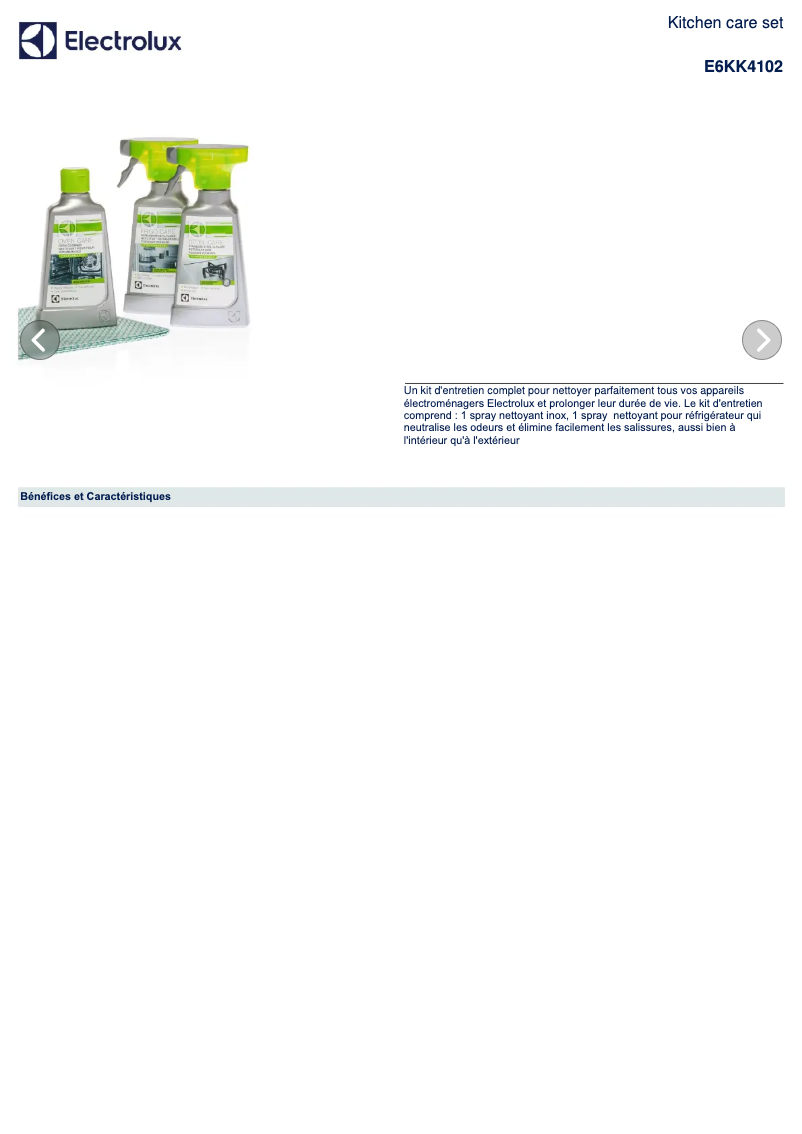 Page 1 de la notice Manuel utilisateur Electrolux E6KK4102