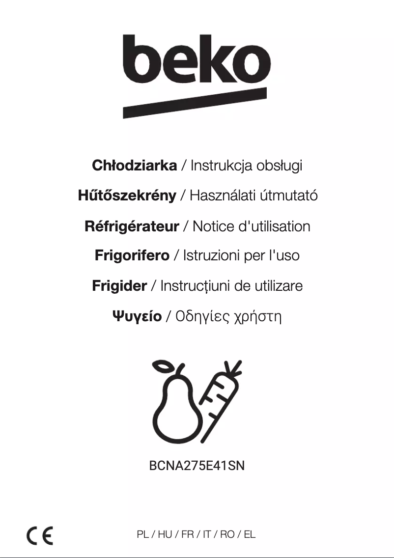 Page 1 de la notice Instructions / montage Beko BCNA275E41SN