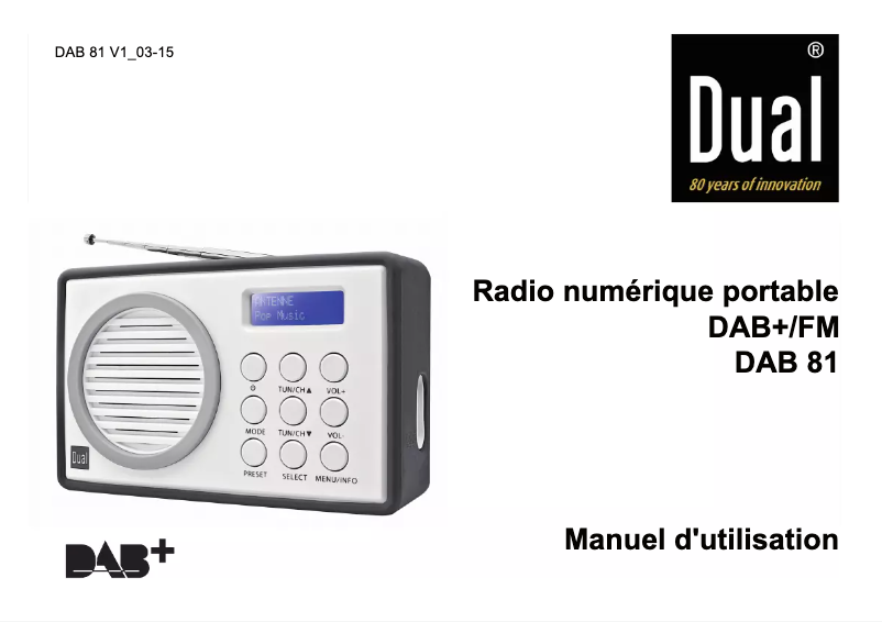 Image de la première page du manuel de l'appareil DAB 50