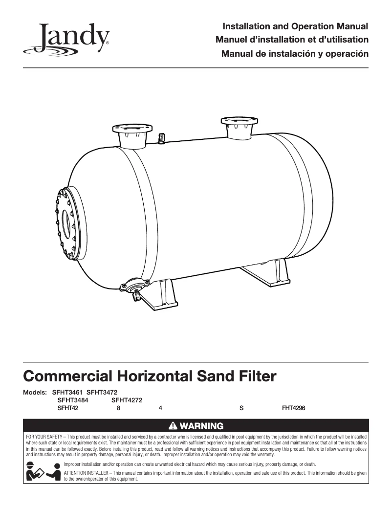 Page n°1 - Manuel utilisateur JANDY SFHT3461