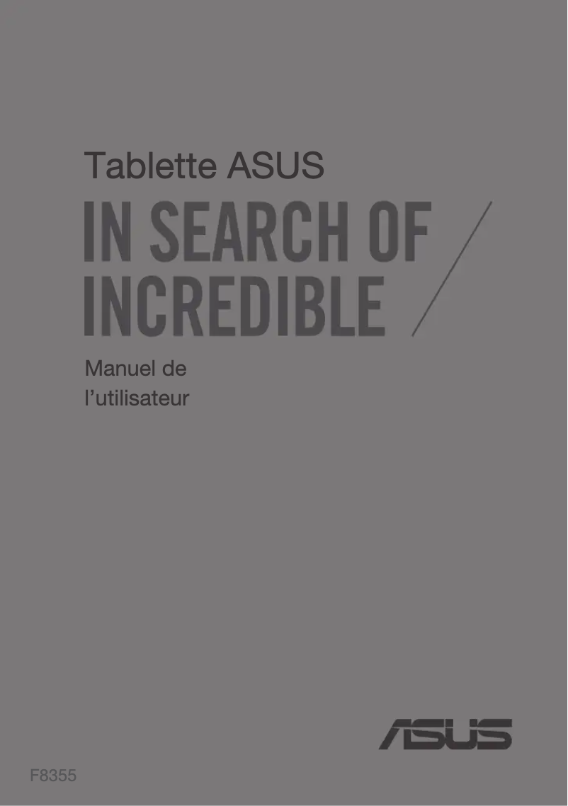 Page 1 de la notice Manuel utilisateur Asus F8355