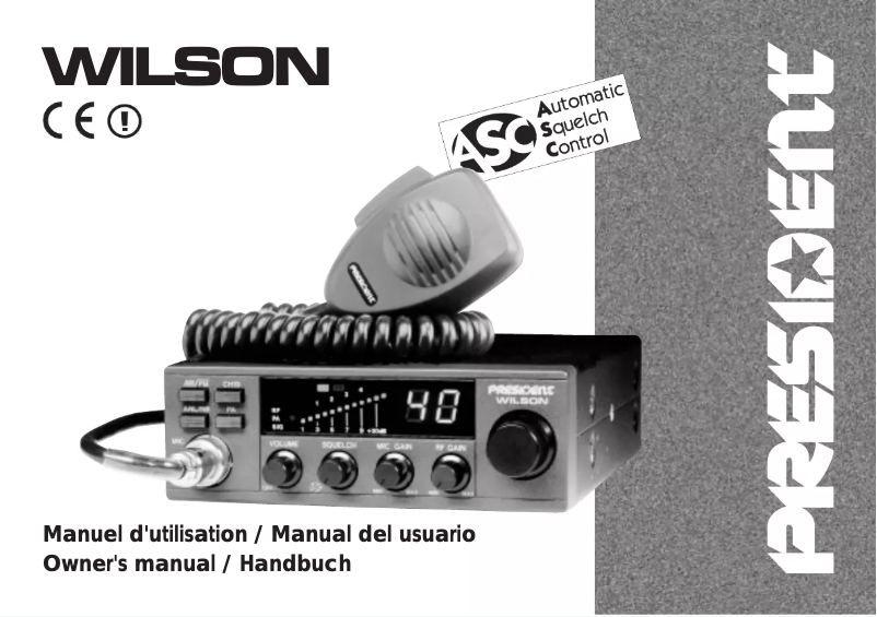 Page 1 de la notice Manuel utilisateur President Wilson