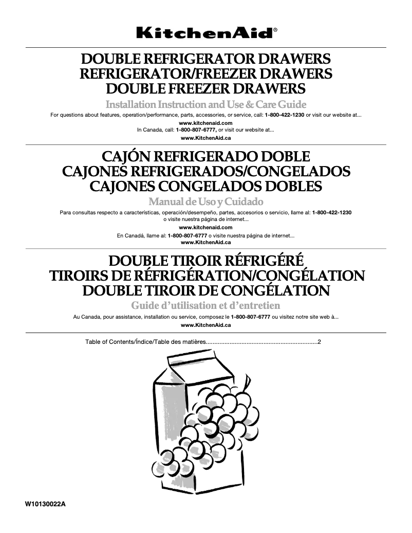 Page n°1 - Manuel utilisateur KitchenAid KDDO24RVX