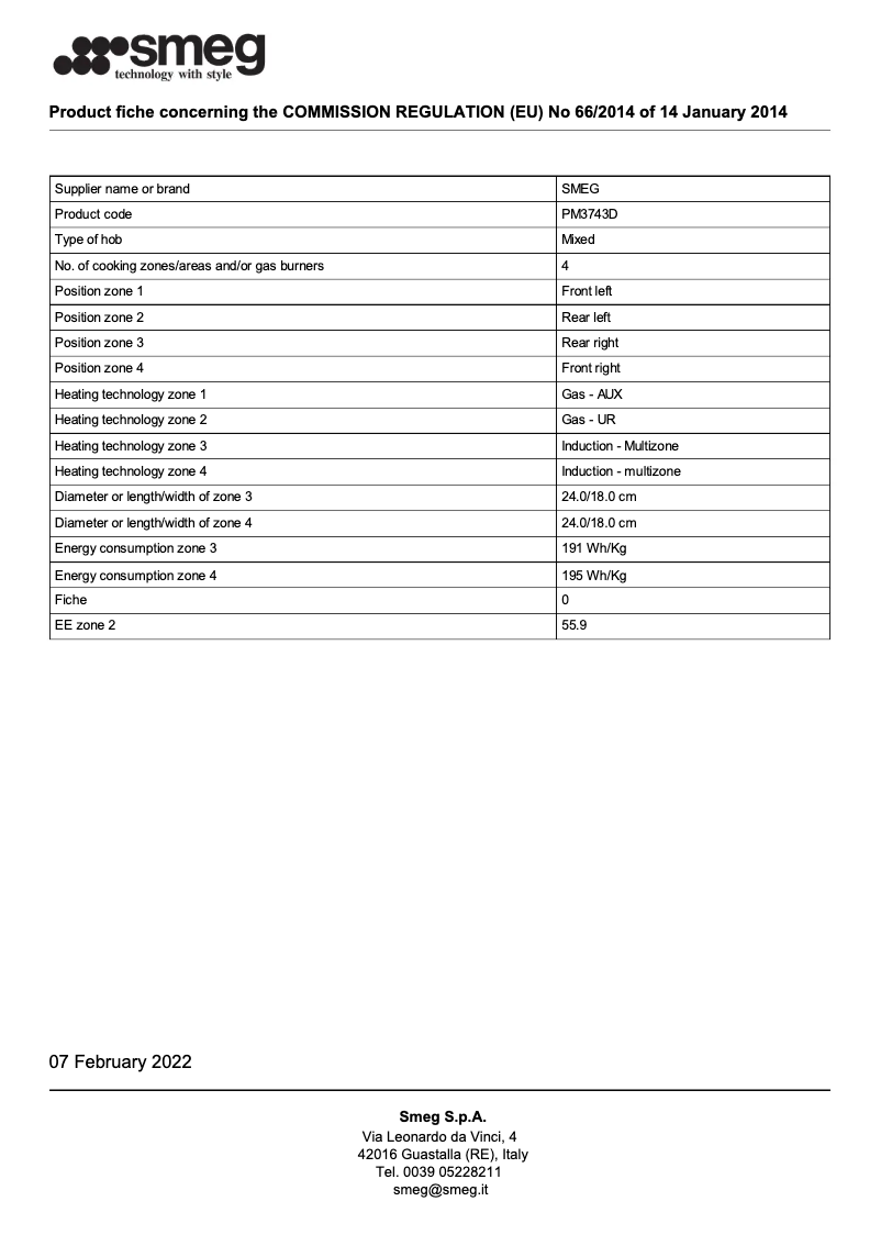 Page n°1 - Brochure Smeg PM3743D