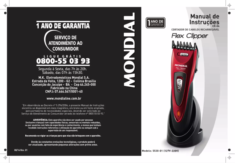 Página 1 del manual Manual de usuario Mondial Flex Clipper CR-04