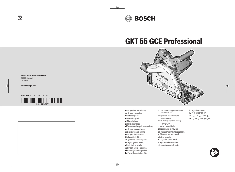 Page 1 de la notice Manuel utilisateur Bosch GKT 55 GCE Professional