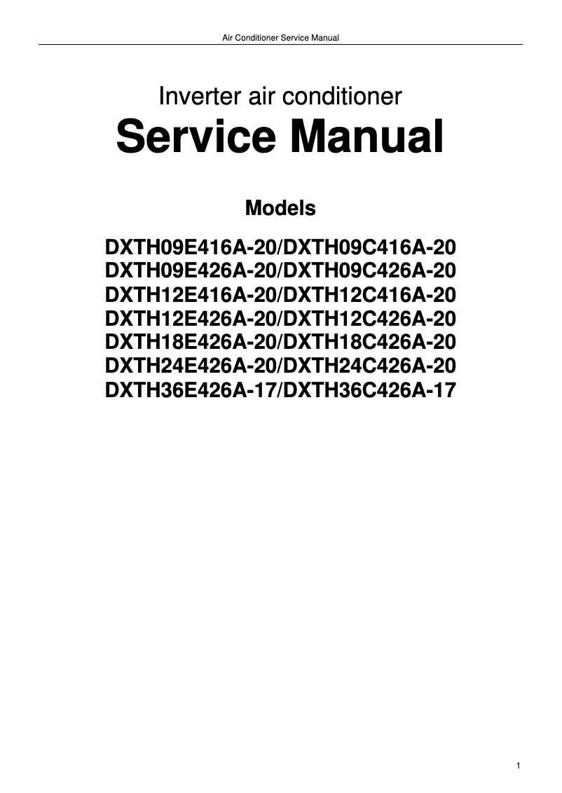 Page 1 de la notice Manuel d'utilisation et d'entretien Daizuki DXTH12X426A-20