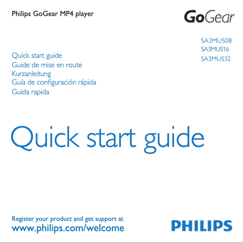 Image de la première page du manuel de l'appareil GoGear SA3MUS