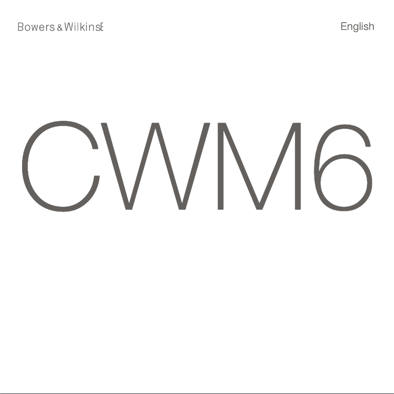 Página 1 del manual Manual de usuario Bowers & Wilkins CWM663