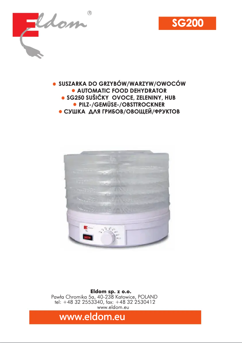 Page 1 de la notice Manuel utilisateur Eldom SG200