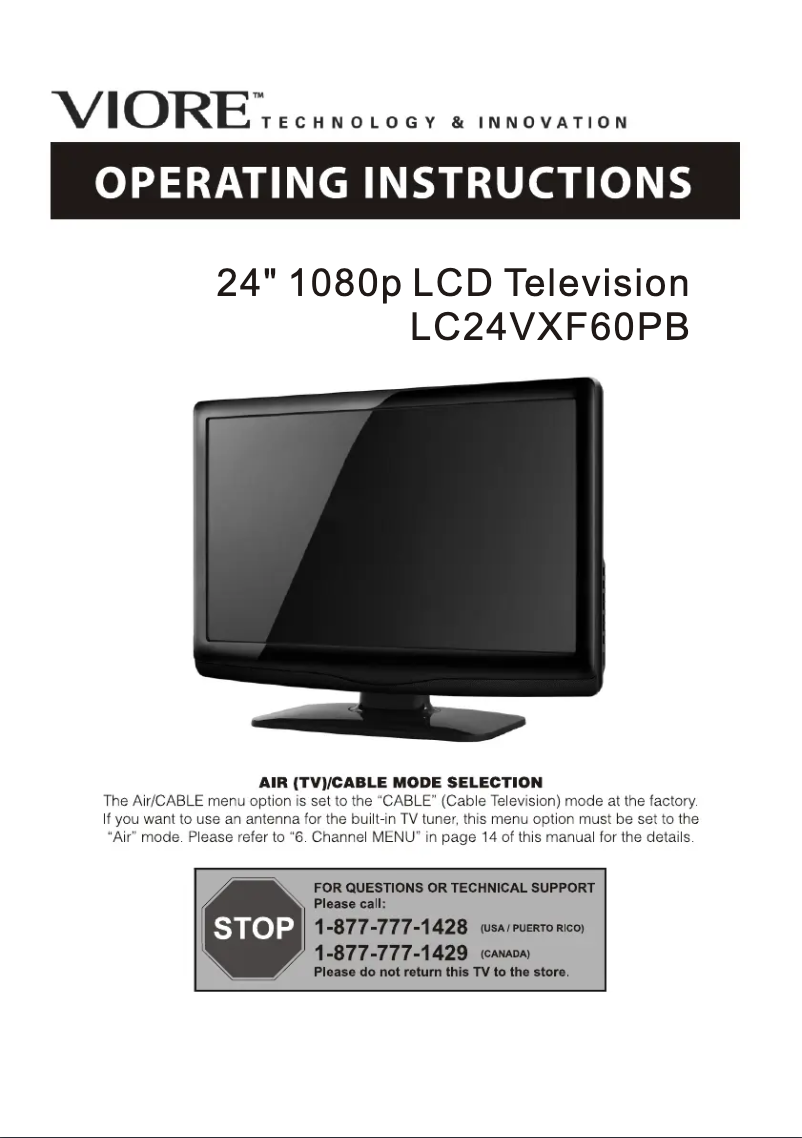 Página 1 del manual Manual de usuario Viore LC24VXF60PB