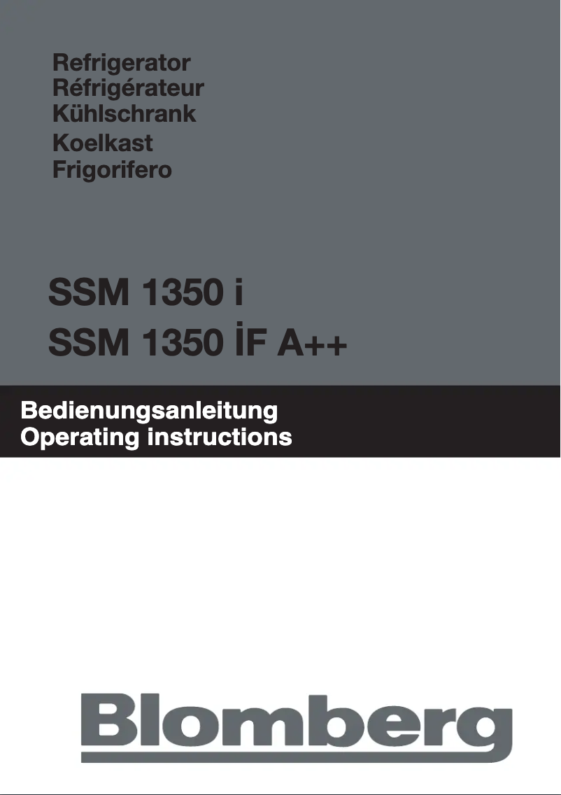 Page 1 de la notice Manuel utilisateur Blomberg SSM 1350 i