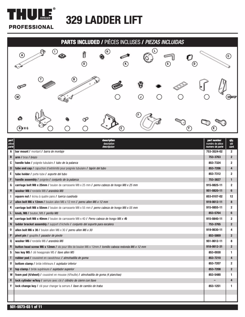 Page 1 de la notice Manuel utilisateur Thule 329