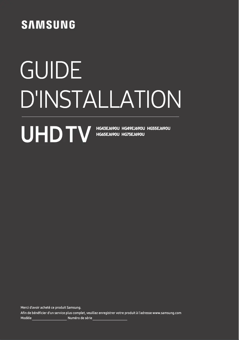 Page n°1 - Manuel utilisateur Samsung HG43EJ690UB