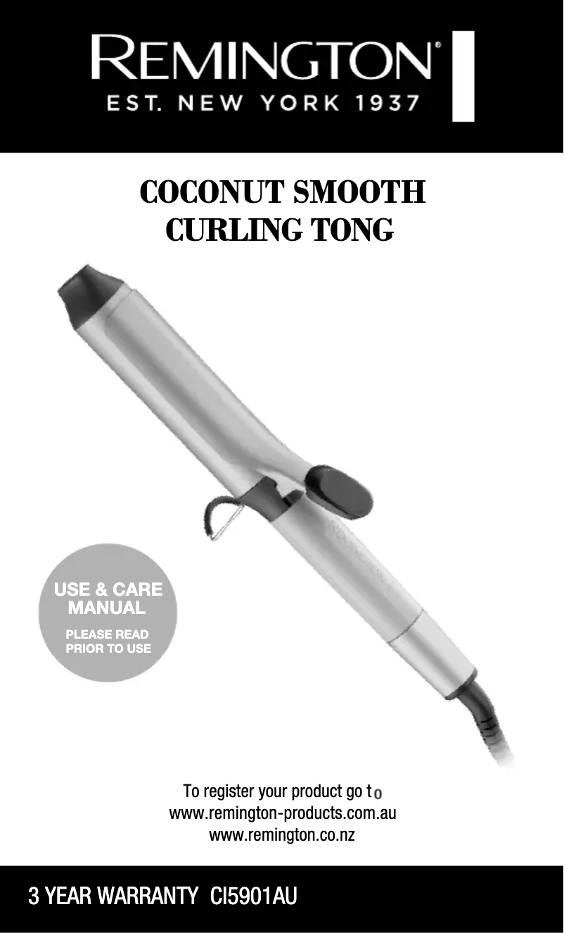 Image de la première page du manuel de l'appareil Coconut Smooth CI5901AU
