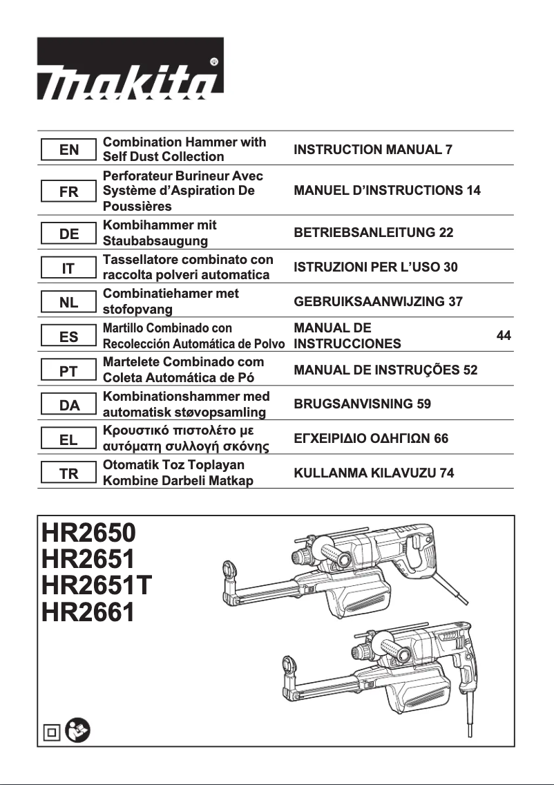 Page 1 de la notice Manuel utilisateur Makita HR2650