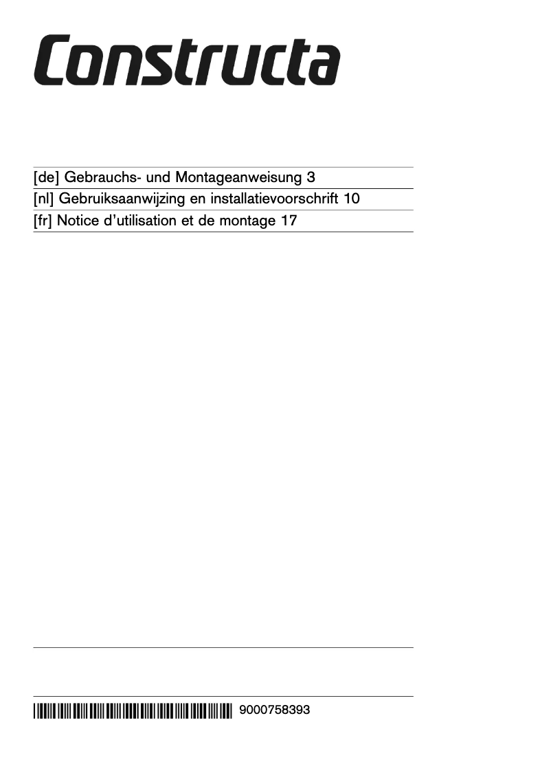 Page n°1 - Manuel utilisateur Constructa CD50530