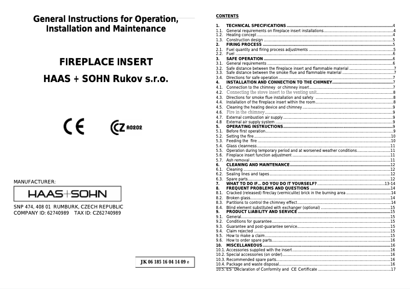 Page 1 de la notice Manuel utilisateur Haas+Sohn PINUS II
