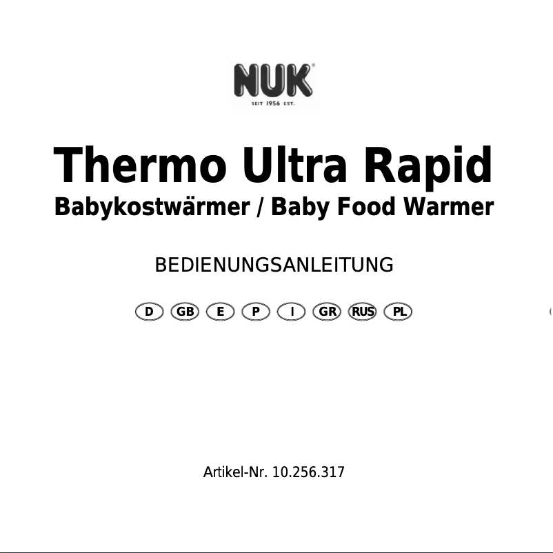 Page 1 de la notice Manuel utilisateur NUK Thermo Ultra Rapid