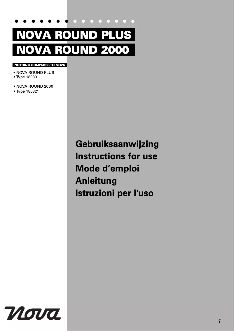 Page n°1 - Manuel utilisateur Nova Round 2000